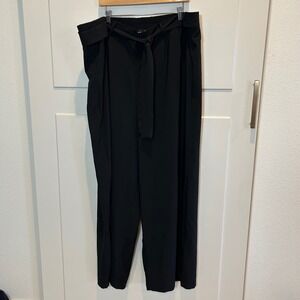 Torrid Black Crepe Tie Front Wide Leg Pants Plus Size 4X Career Flowy